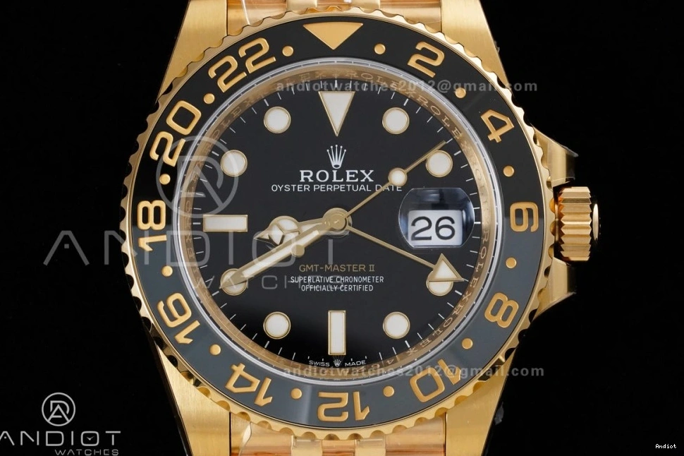 GRNR GMT Edition SH3285 Dial YG Master 126718 Bracelet New ARF on Jubilee Black II V2 Best 1204